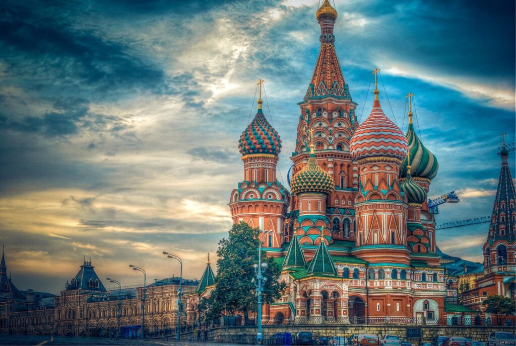 Die Basilius-Kathedrale im Zentrum von Moskau 