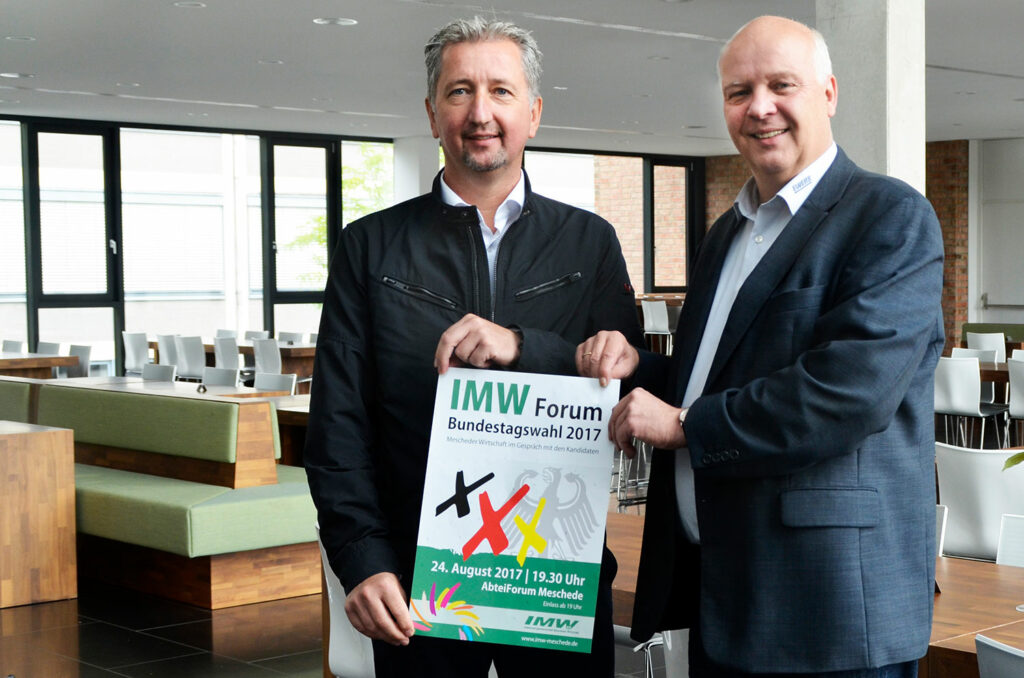 Wirtschaft im Gespräch mit Politik - IMW-Vorsitzende Meinolf Ewers und Frank Hohmann freuen sich auf interessante Diskussionen. Foto: IMW e.V.