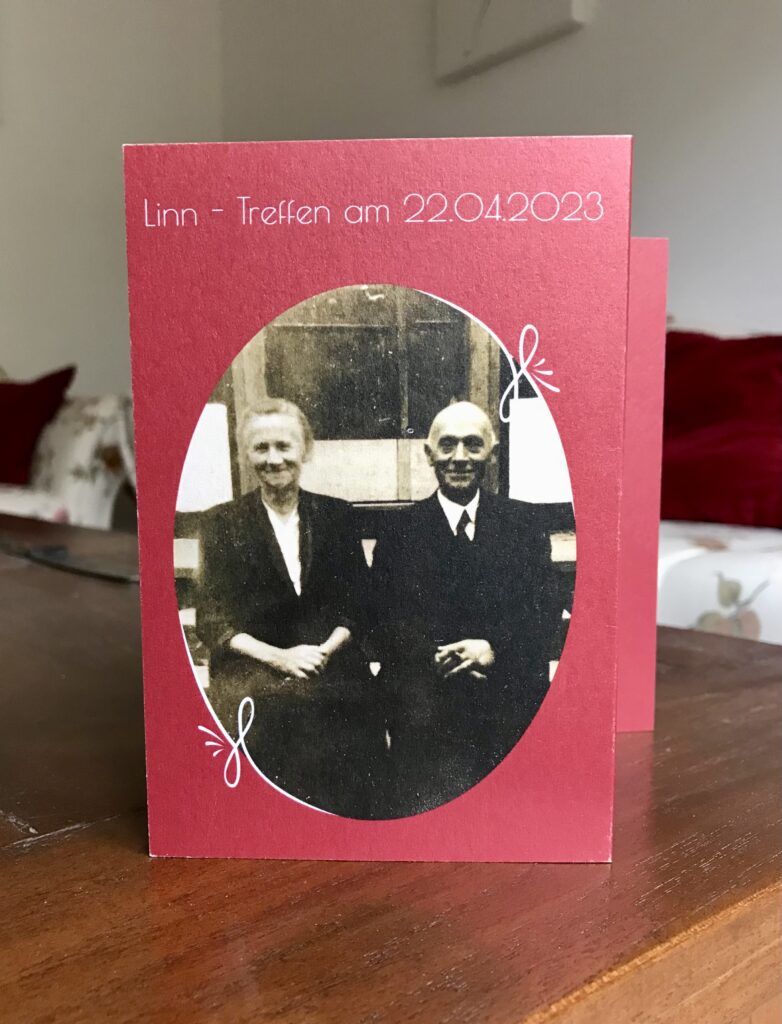 Einladungskarte, Motiv Theresia und Anton Linn anlässlich ihres 40. Hochzeitstages